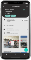 Mockup of Oppyfinder app on iPhone